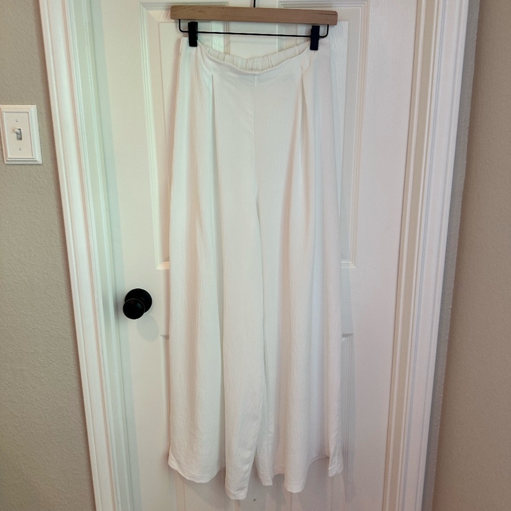 ZARA White Wide Leg Pants